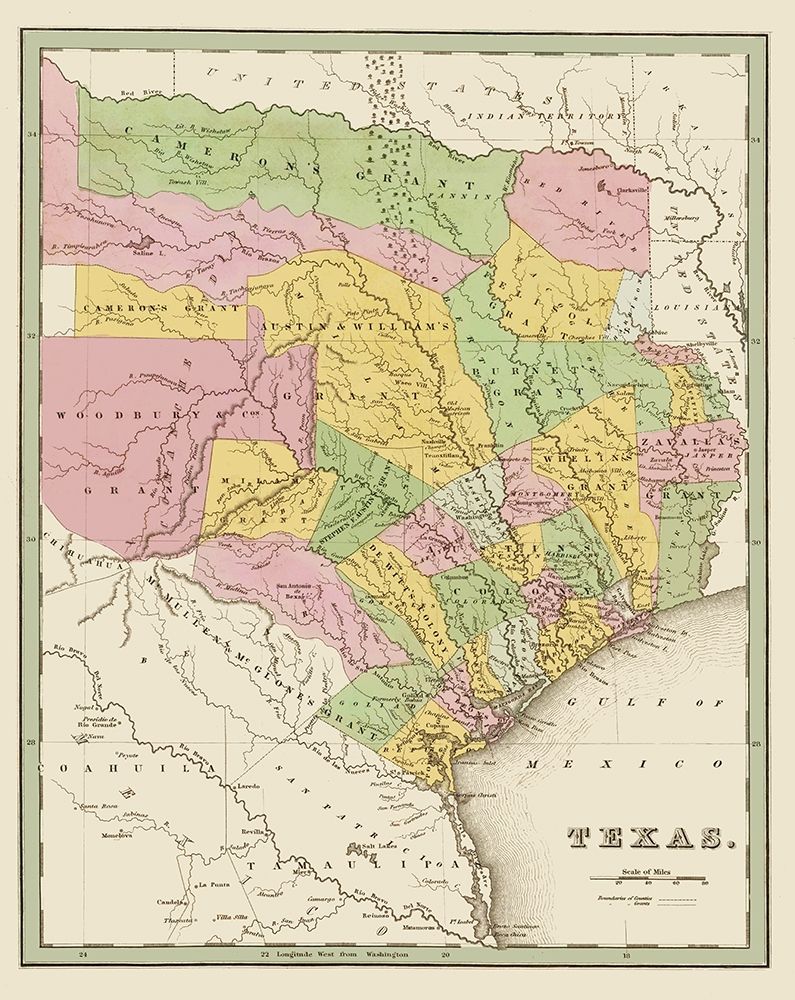 Texas Eastern Landowner Grants - Bradford 1838