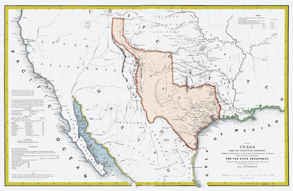 Texas Republic and adjacent Countries 1844