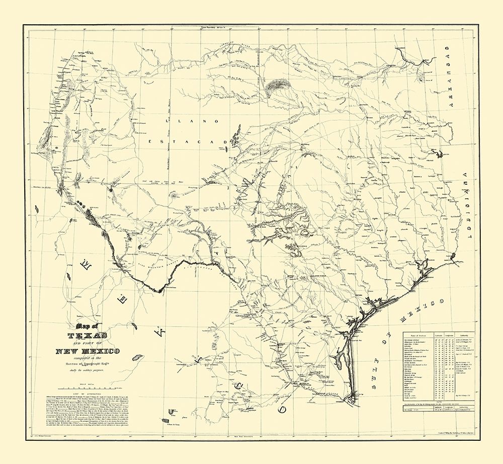 Texas, Eastern New Mexico - Dunnovant 1857