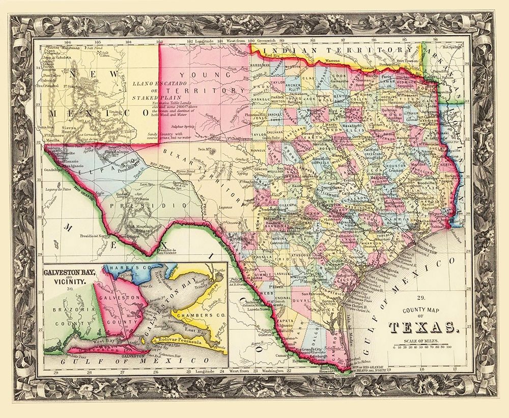 Texas State and County - Mitchell 1860
