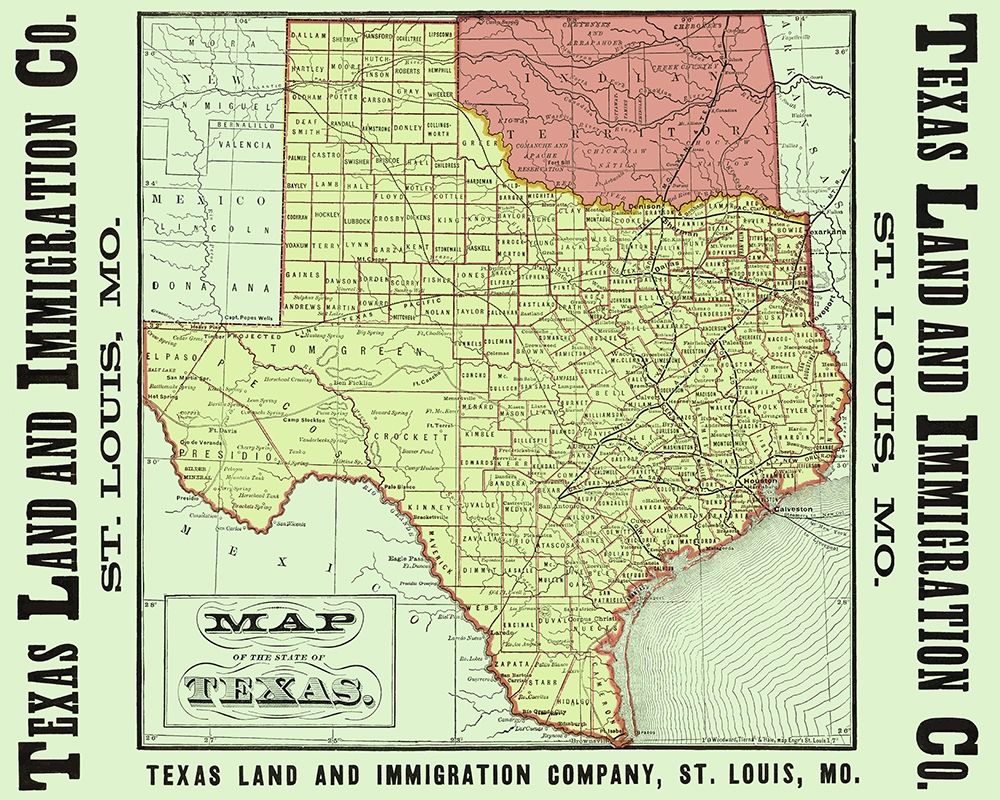Texas - Texas Land and Immigration 1876