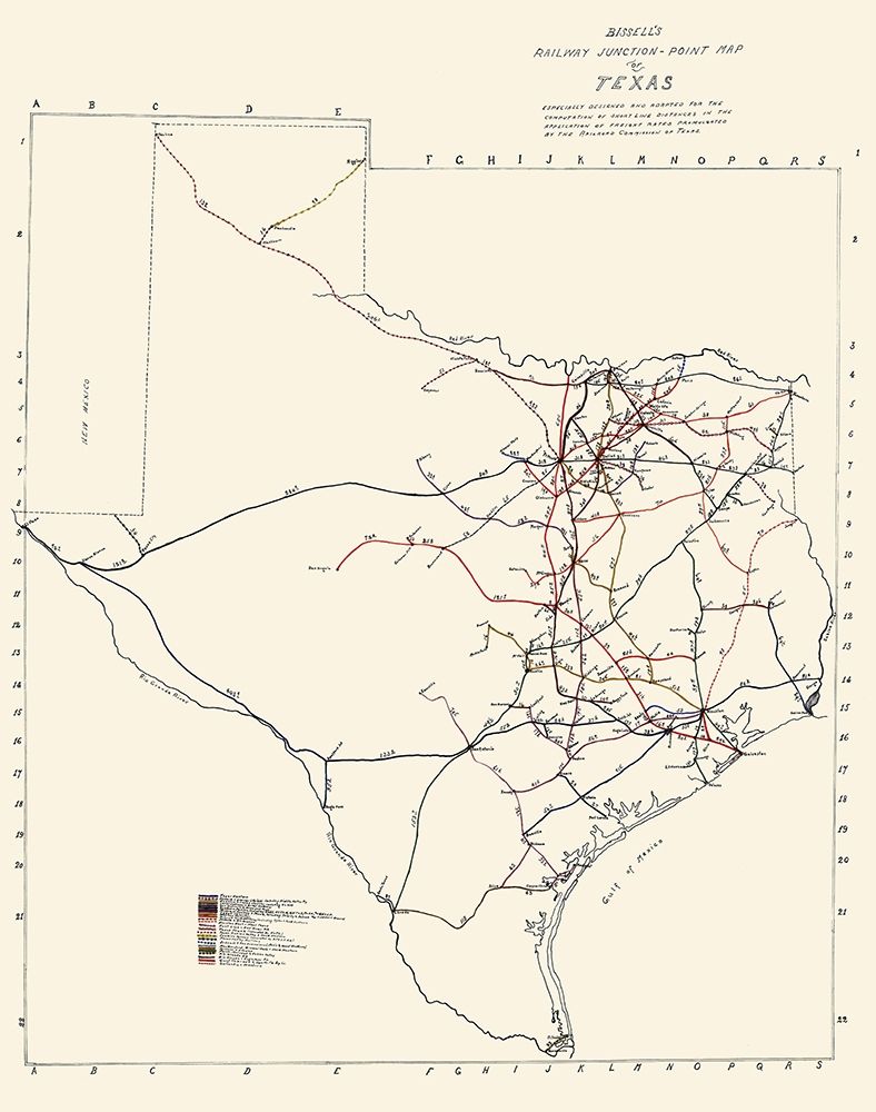 Texas Railway Junction Points - Bissell 1891