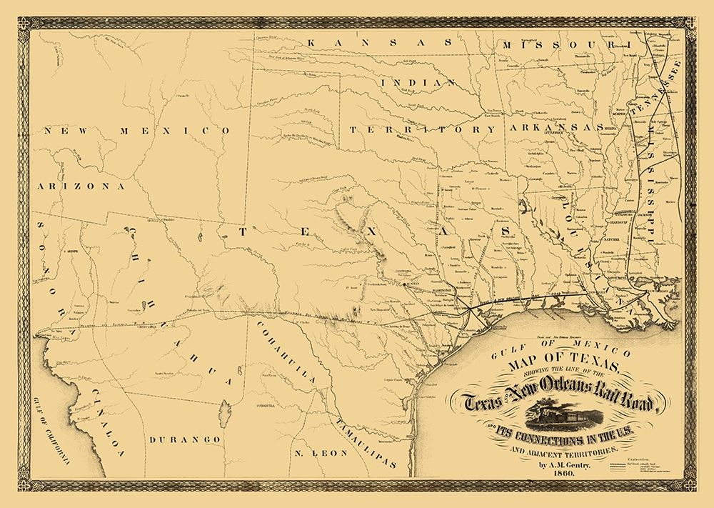 Texas and New Orleans Railroad - Gentry 1860