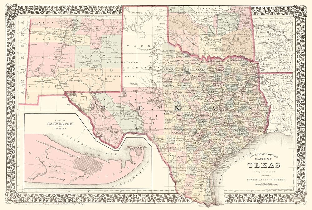 Texas Counties - Gamble 1876