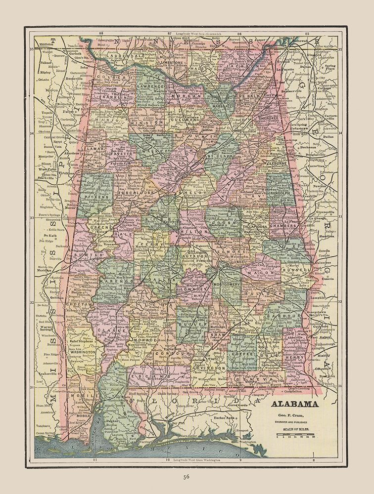 Alabama - Cram 1892