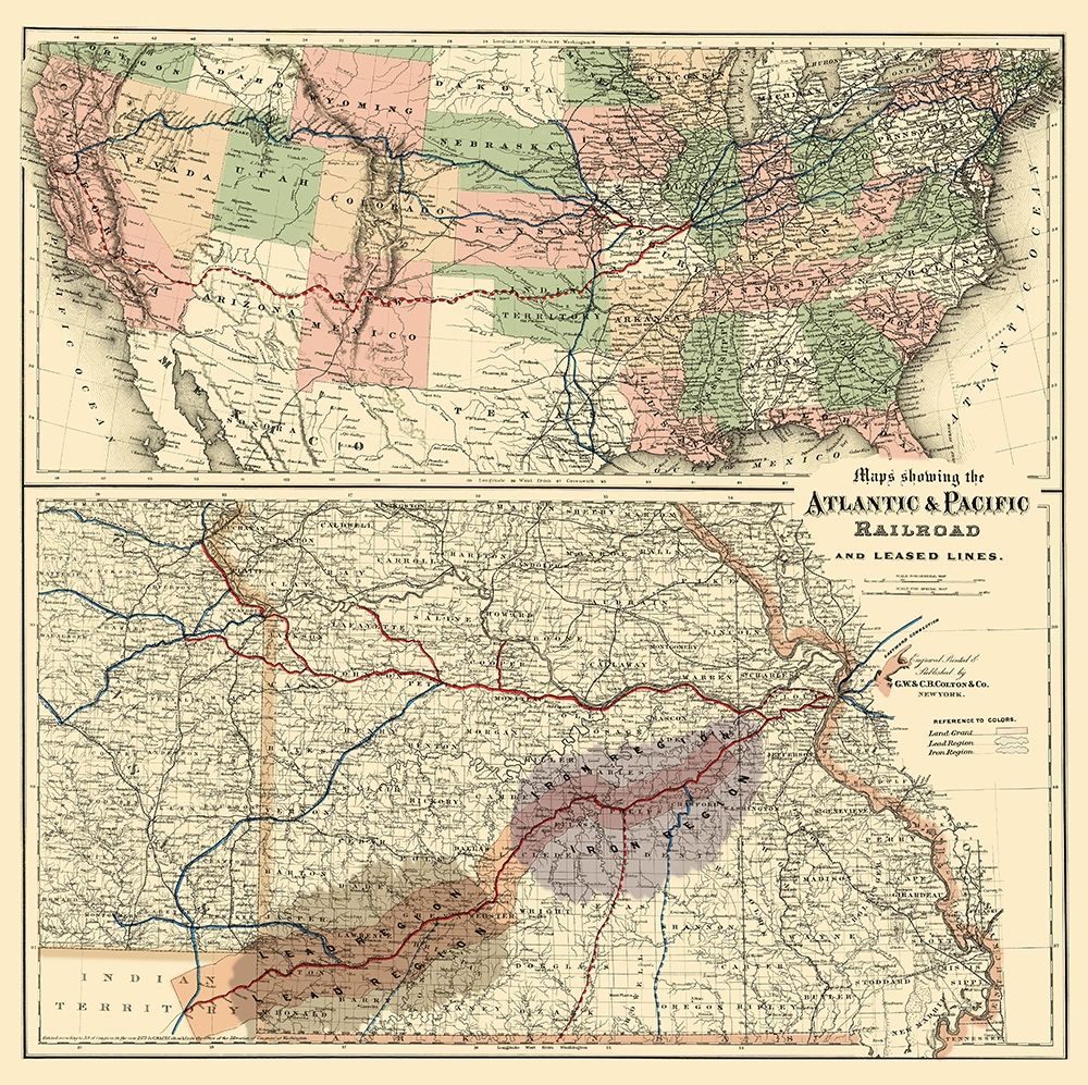 Atlantic and Pacific Railroad - Colton 1873