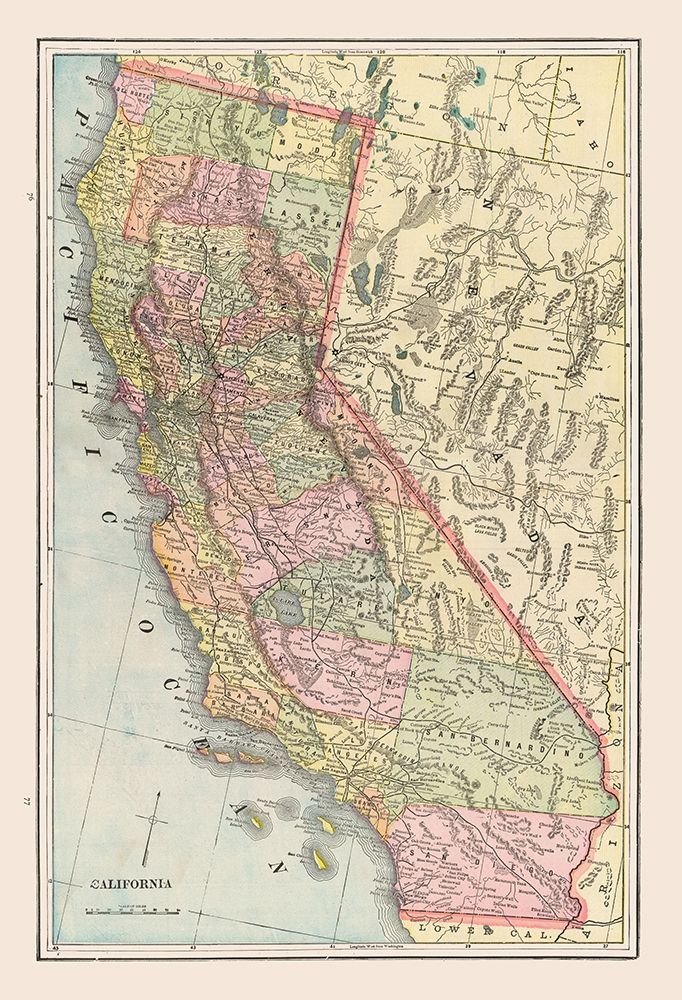 California - Cram 1892