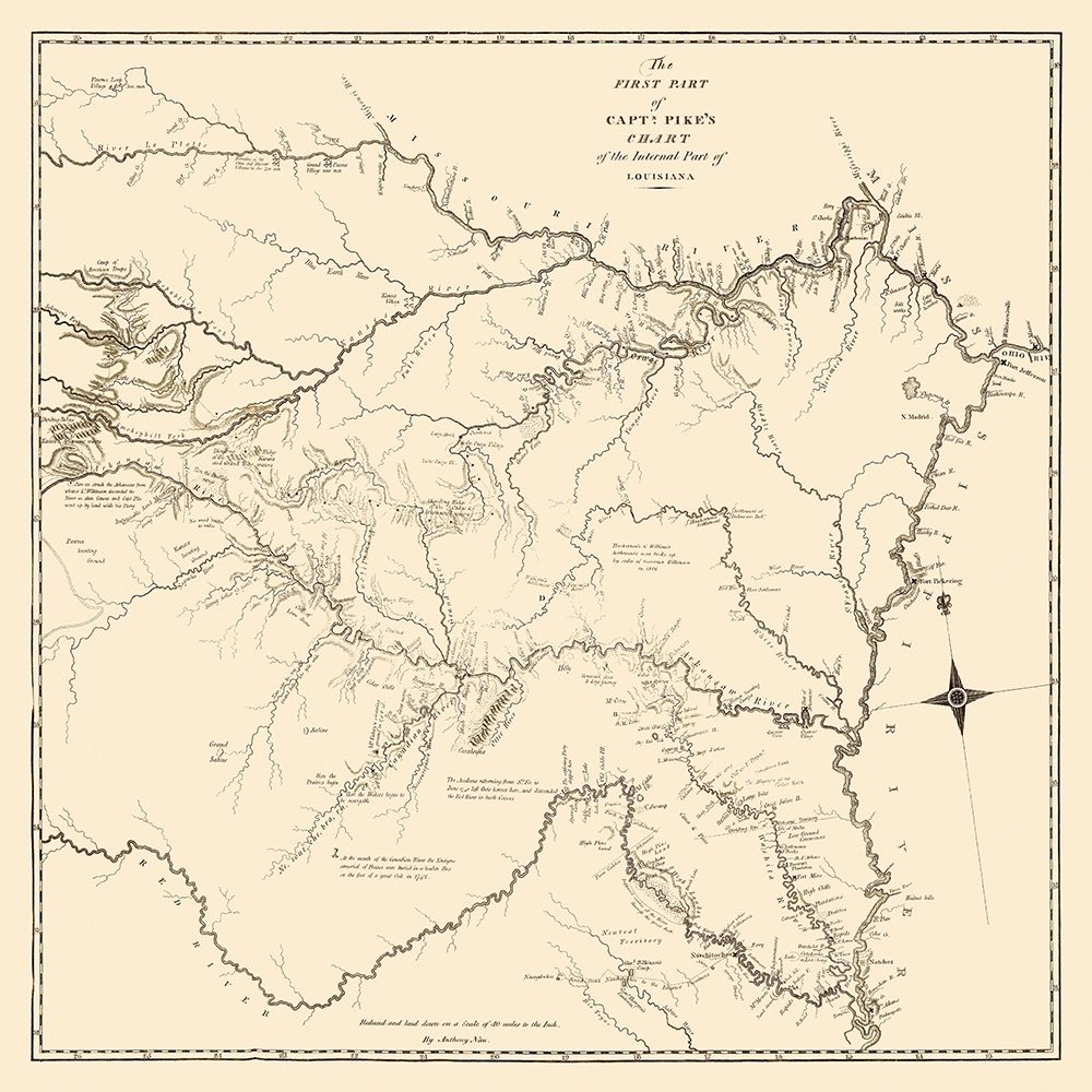 Louisiana Purchase, Capt Pikes Chart 1 - Nau 1810