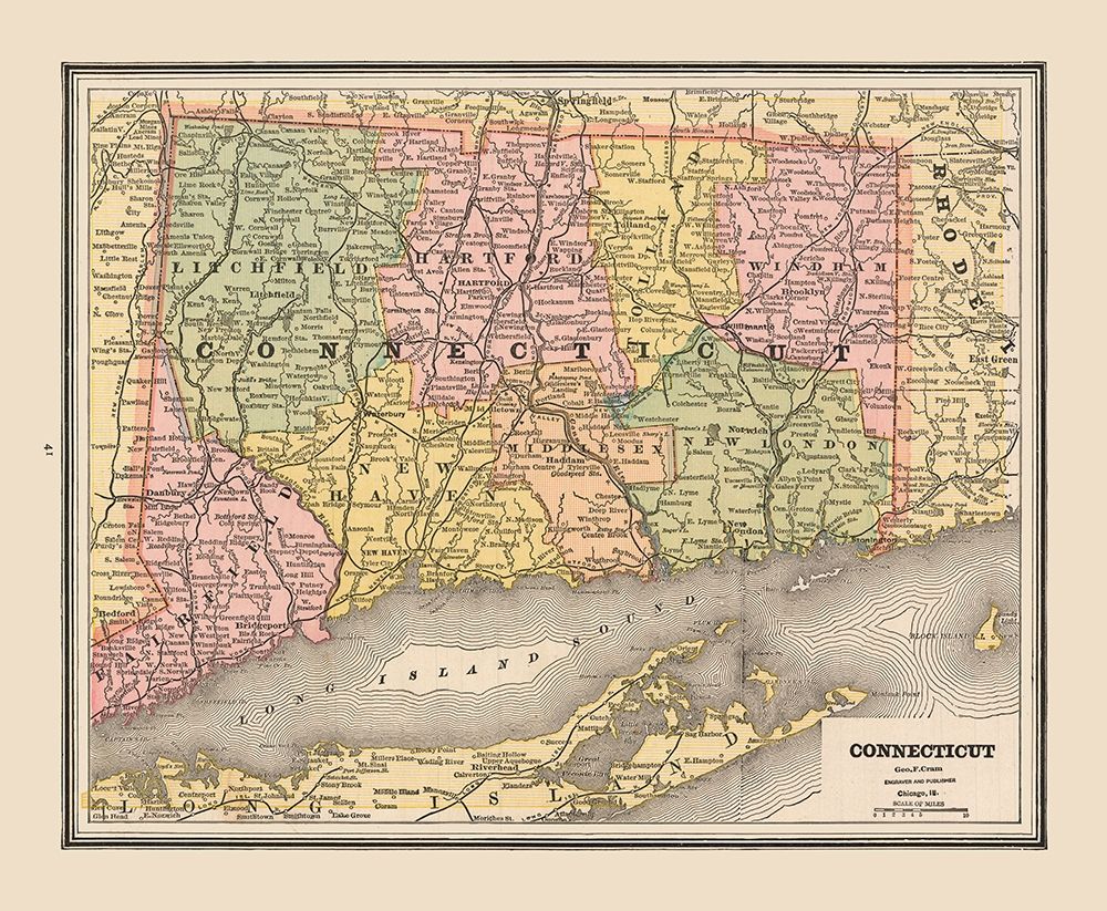 Connecticut - Cram 1888
