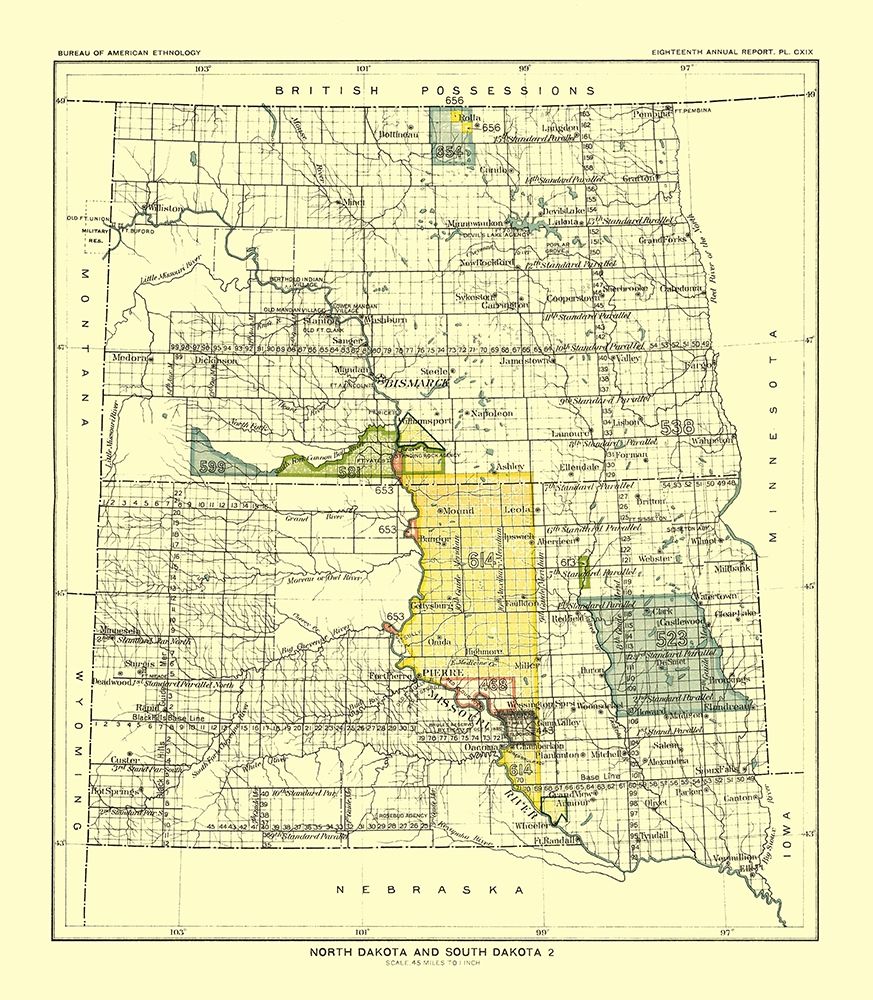 North and South Dakota - Pierre - Hoen 1896