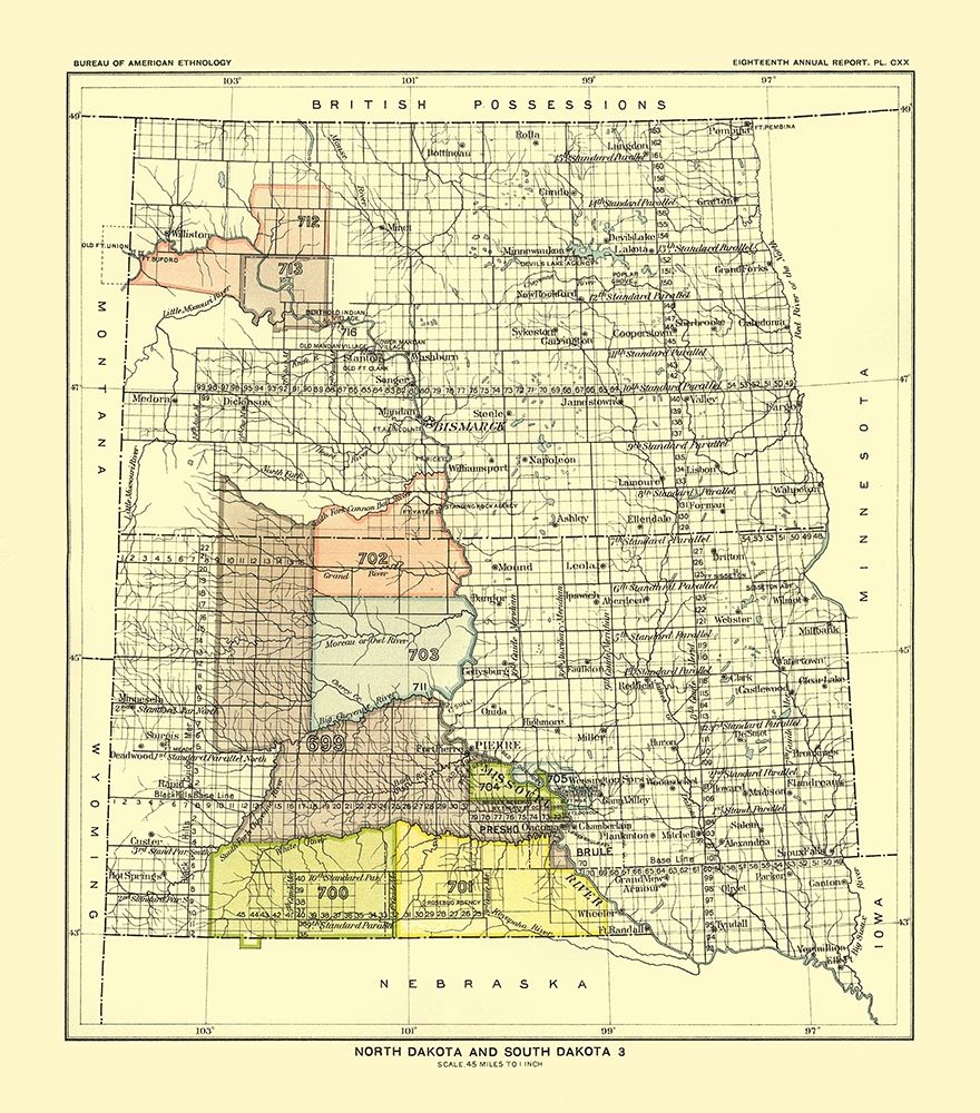 North and South Dakota - Hoen 1896