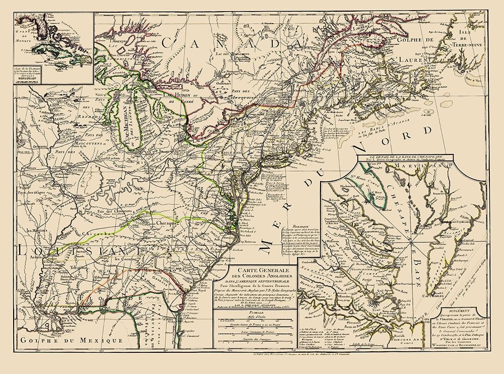 US East of Mississippi River - Phelippeaux 1783