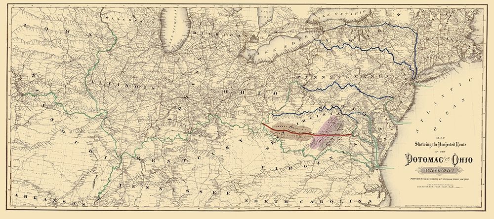 Potomac and Ohio Railway Projected Route 1874