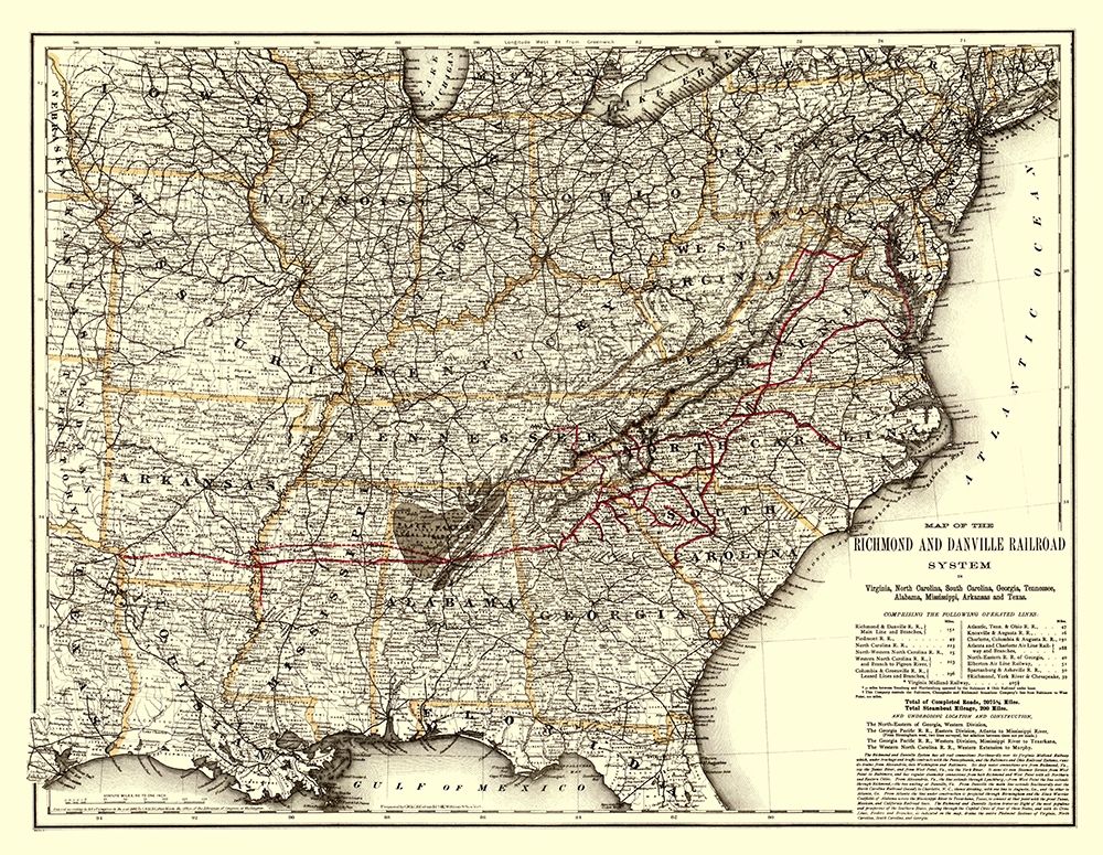 Richmond and Danville Railroad - Colton 1881