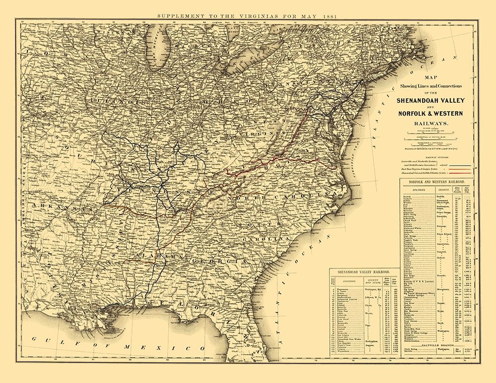 Shenandoah Valley, Norfolk and Western 1881