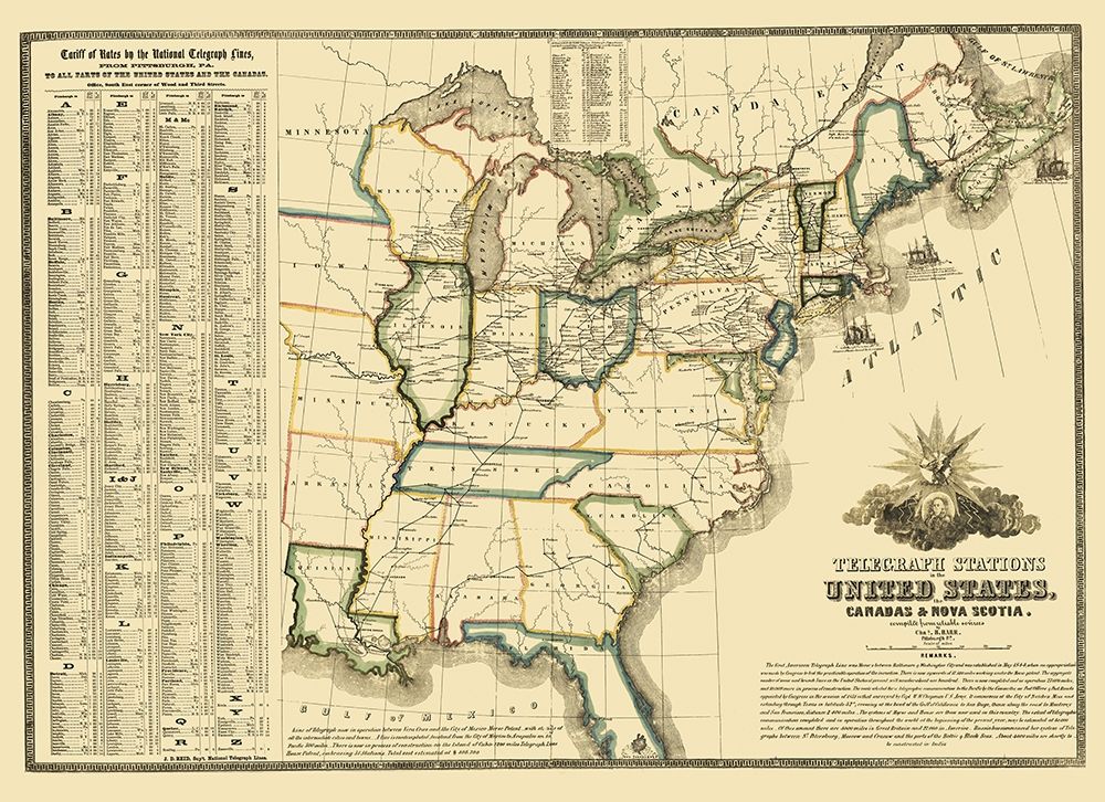 United States Telegraph Stations - Barr 1853