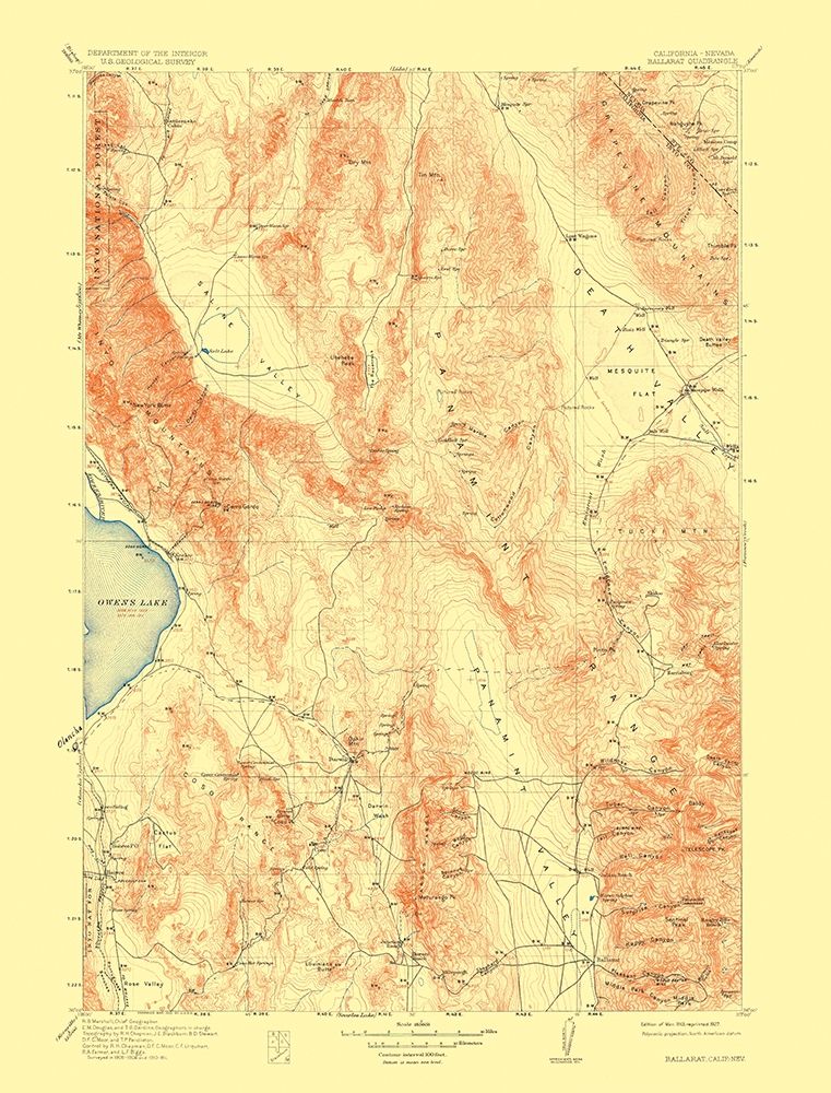 Ballarat Nevada California Quad - USGS 1913