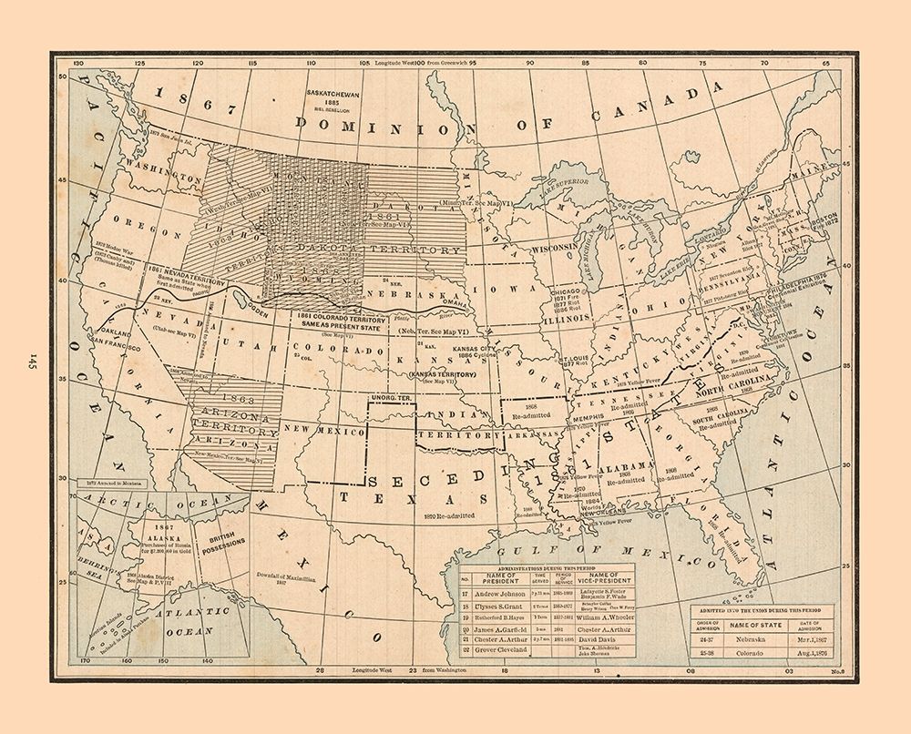 United States, 19th century- Cram 1888