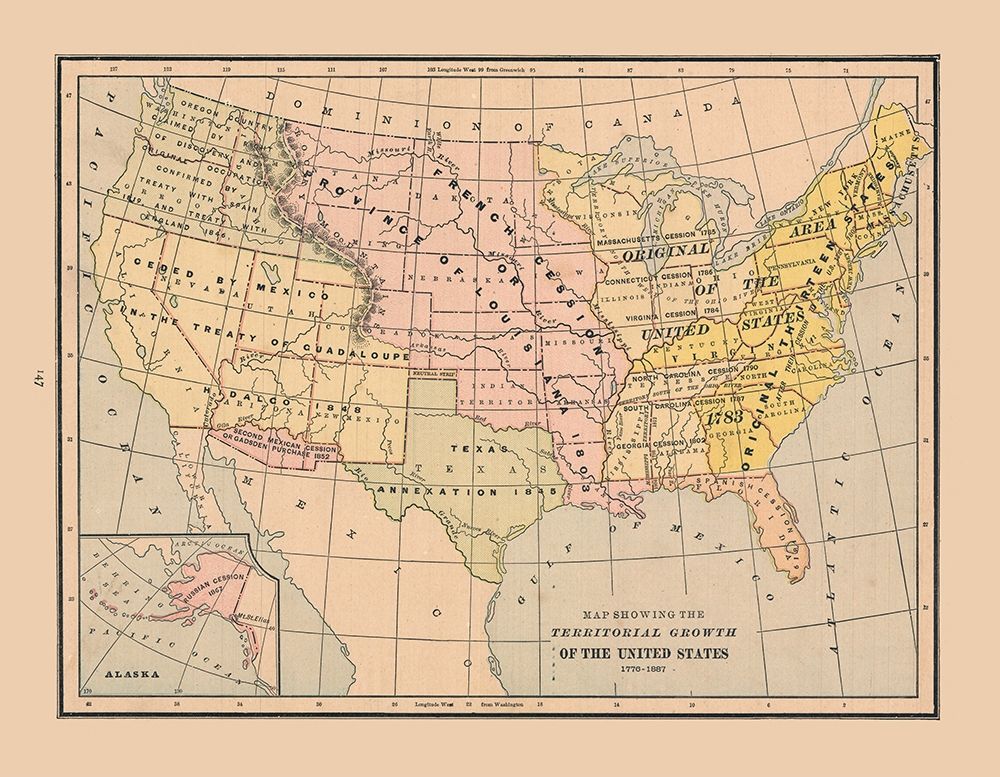 Growth of United States - Cram 1888