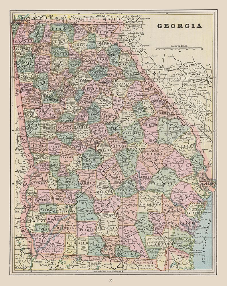 Georgia - Cram 1892