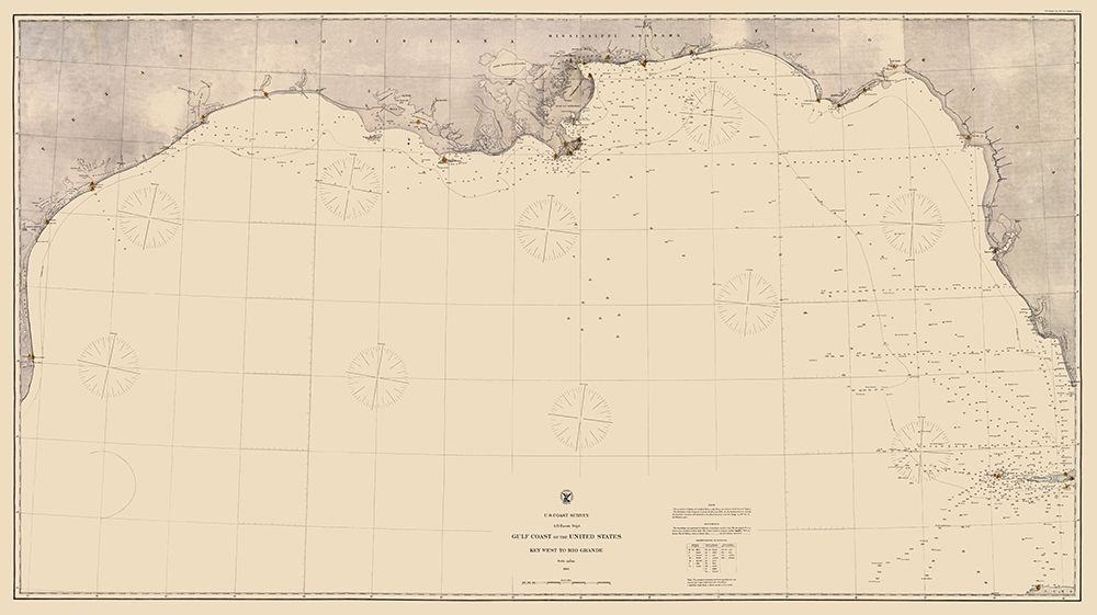 Gulf Of Mexico US Coast - USCS 1863