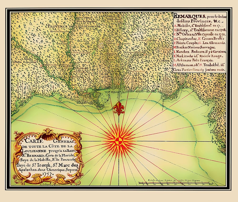 Gulf of Mexico Coast United States - de Batz 1747