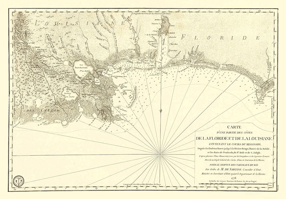 Florida Louisiana Gulf Coast - Sartine 1778
