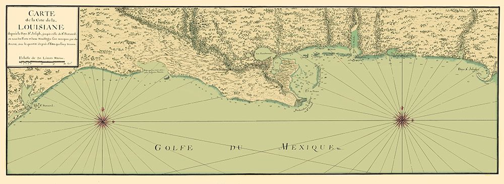 Gulf Coast Nautical Map - 1732