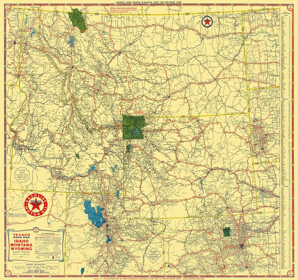 Texaco - Idaho, Montana, Wyoming - Rand McNally