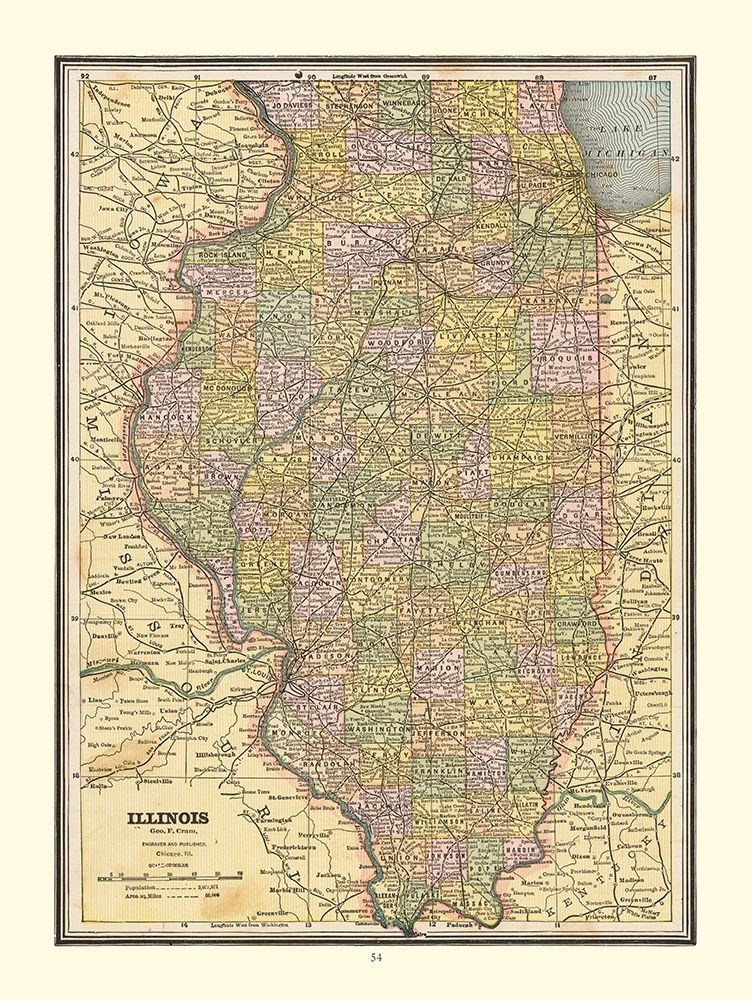 Illinois - Cram 1888