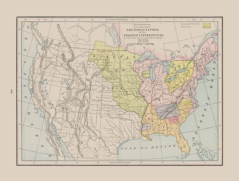 Indian Nations - First Settlement - Cram 1892