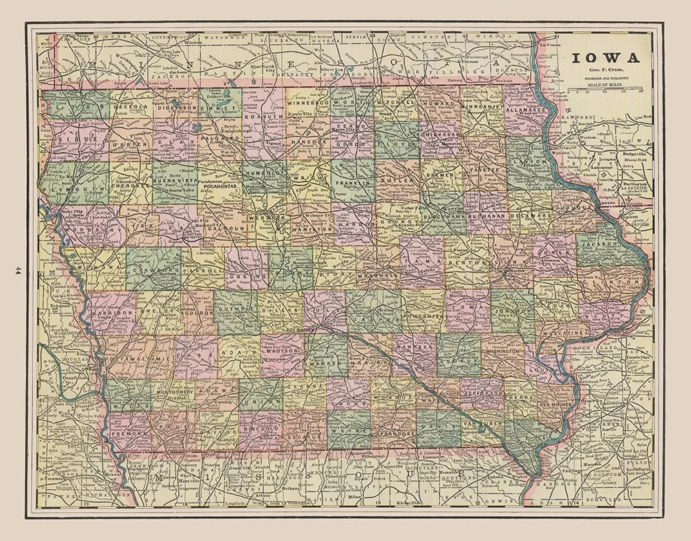 Iowa - Cram 1892