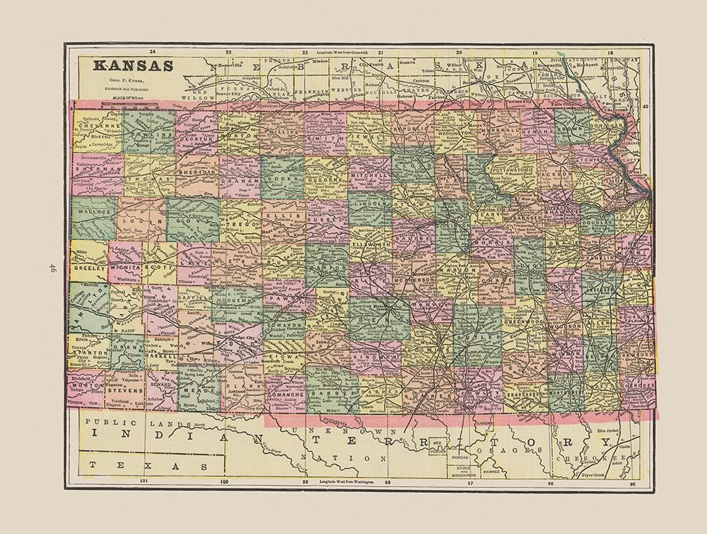 Kansas - Cram 1892