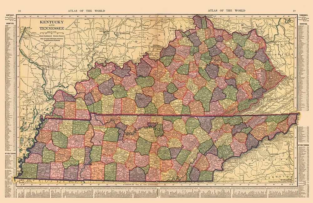 Kentucky, Tennessee - Hammond 1910 -xx.51 x