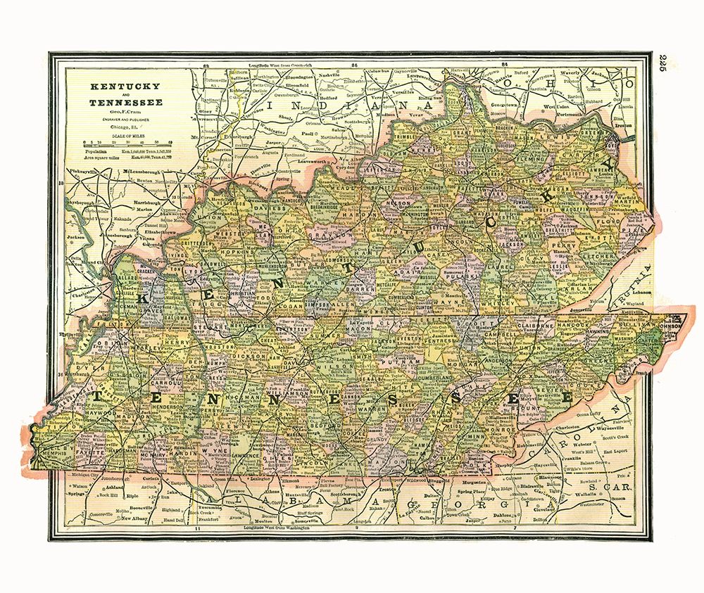 Kentucky, Tennessee - Johnson 1888