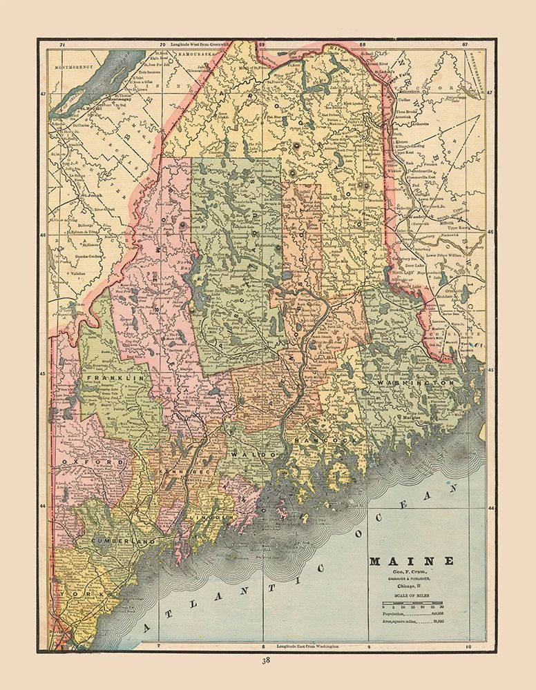 Maine - Cram 1888