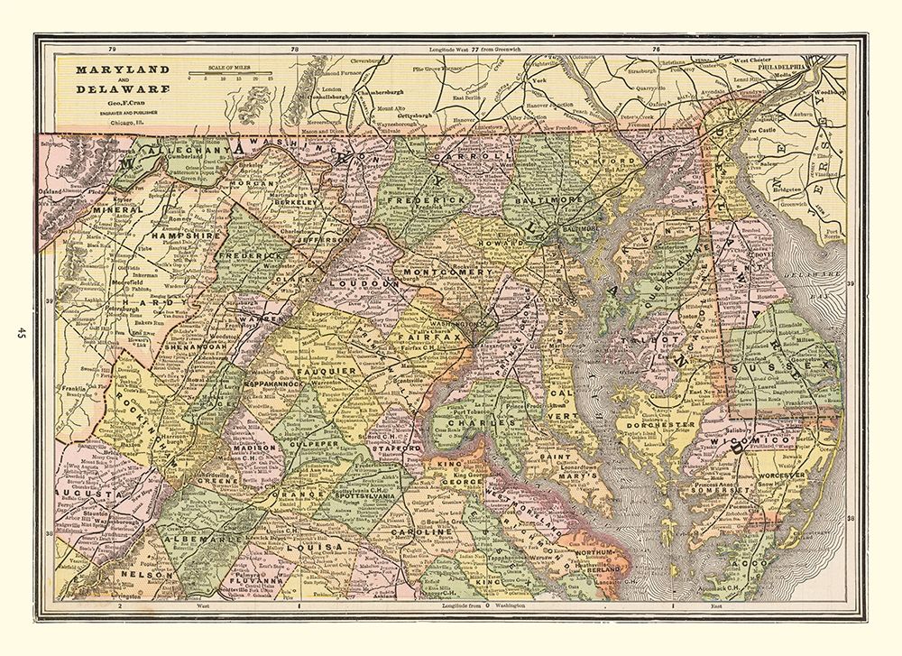 Maryland, Delaware - Cram 1888