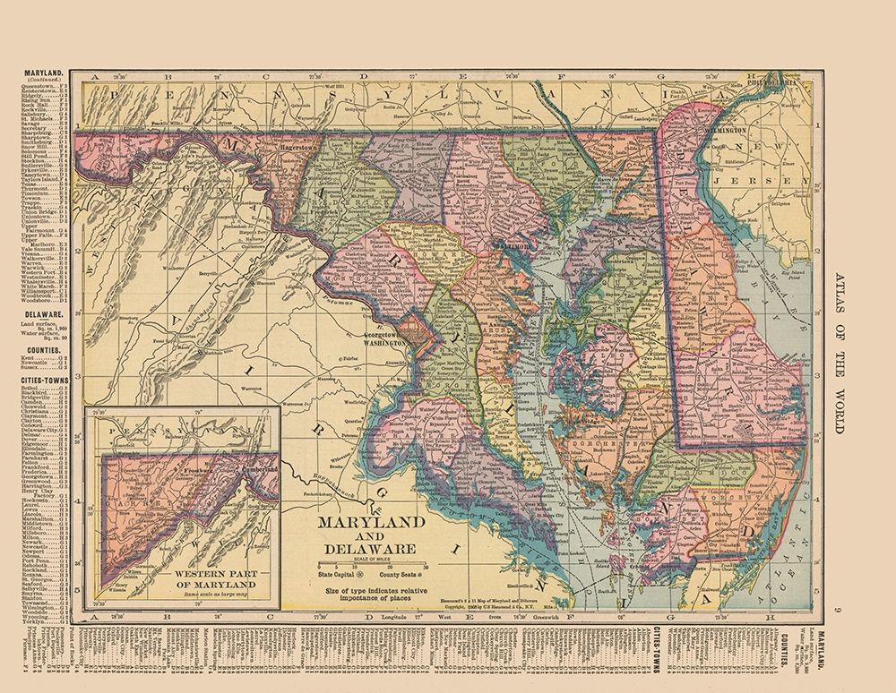 Maryland,  Delaware - Hammond 1910