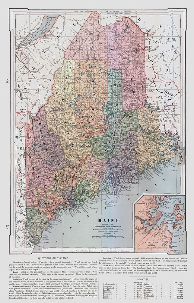 Maine - United States - Monteith 1882