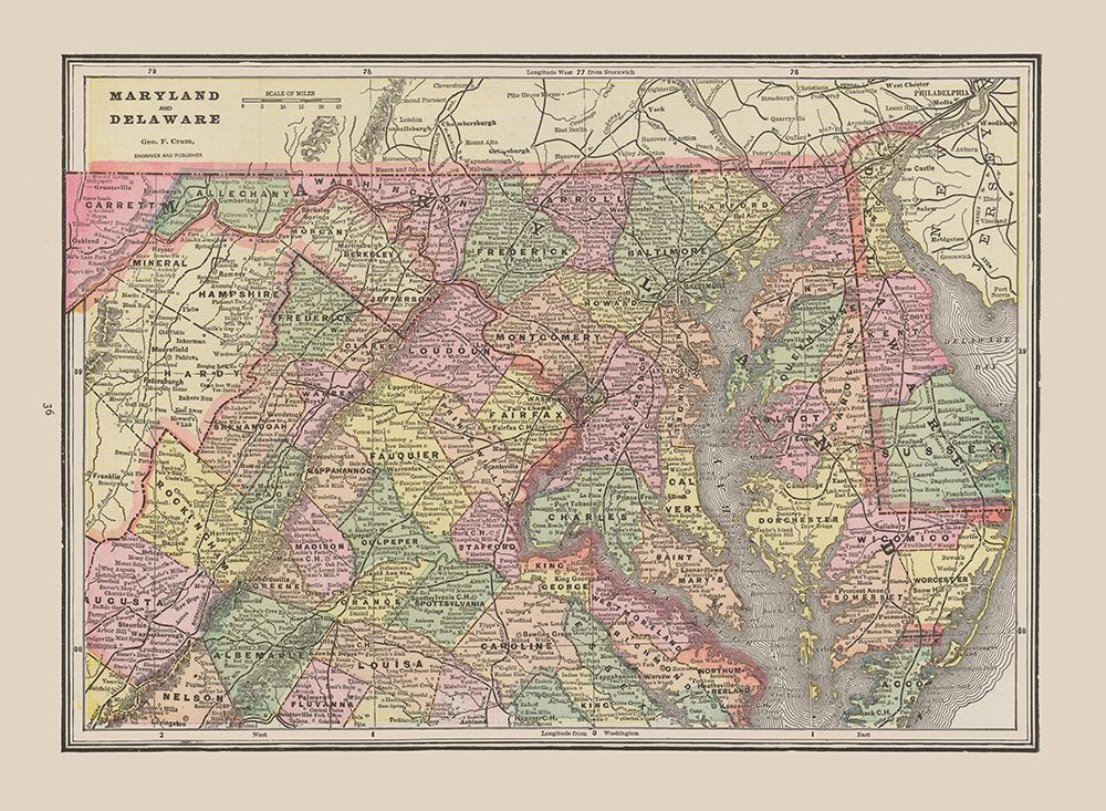 Maryland - Delaware - Cram 1892