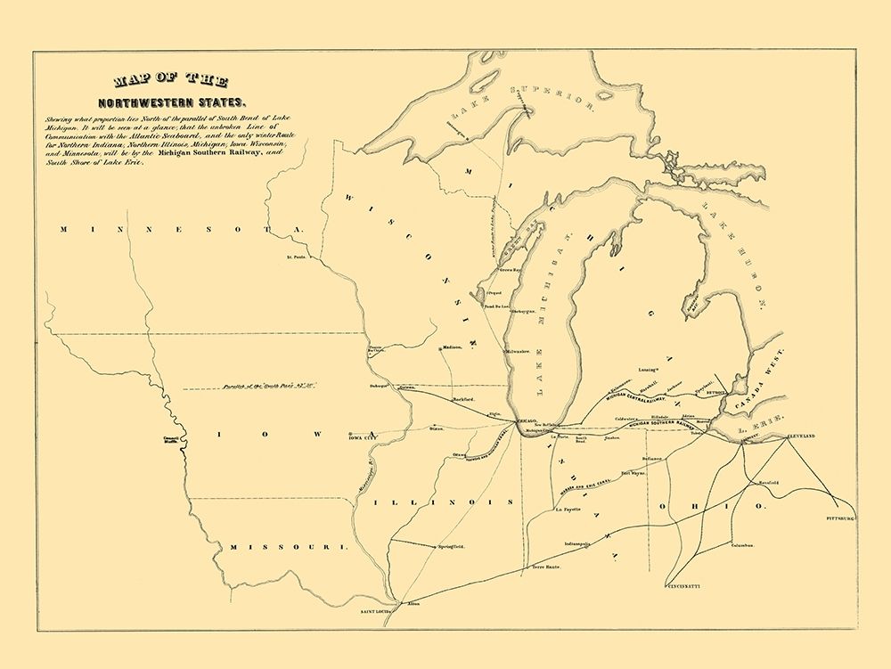 Michigan Southern Railroad Northwestern States