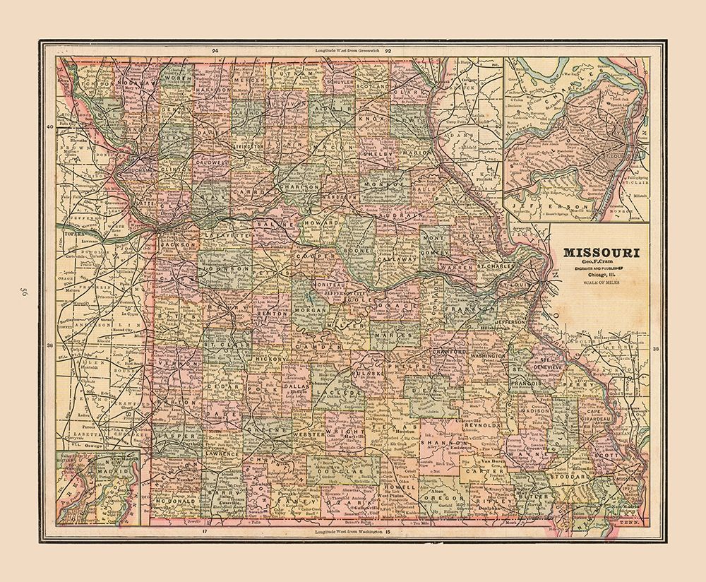 Missouri - Cram 1888