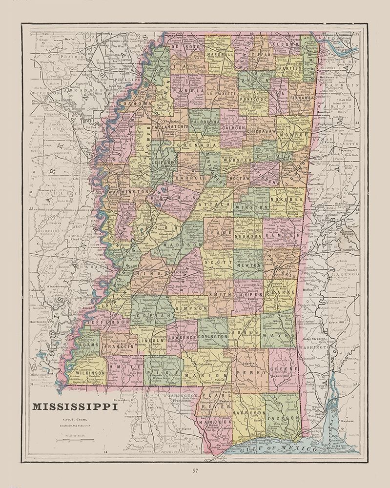 Mississippi - Cram 1892