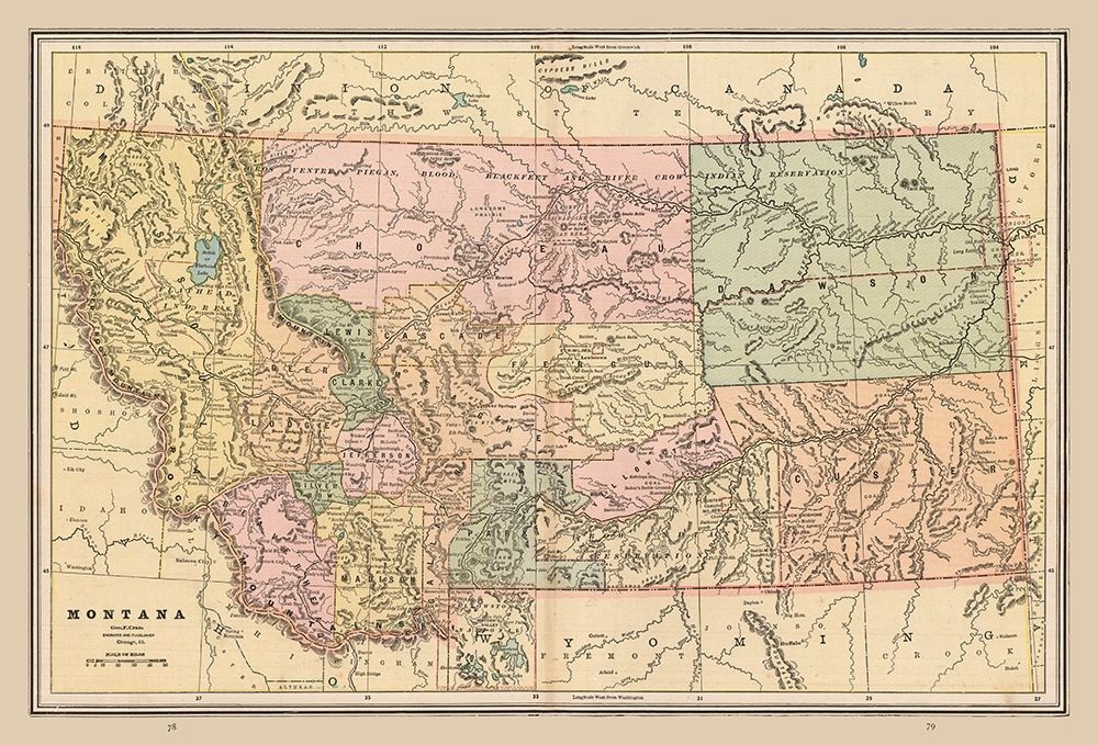 Montana - Cram 1888