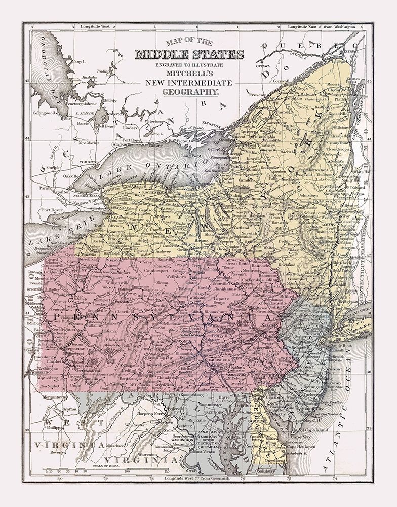 Middle States - Mitchell 1877