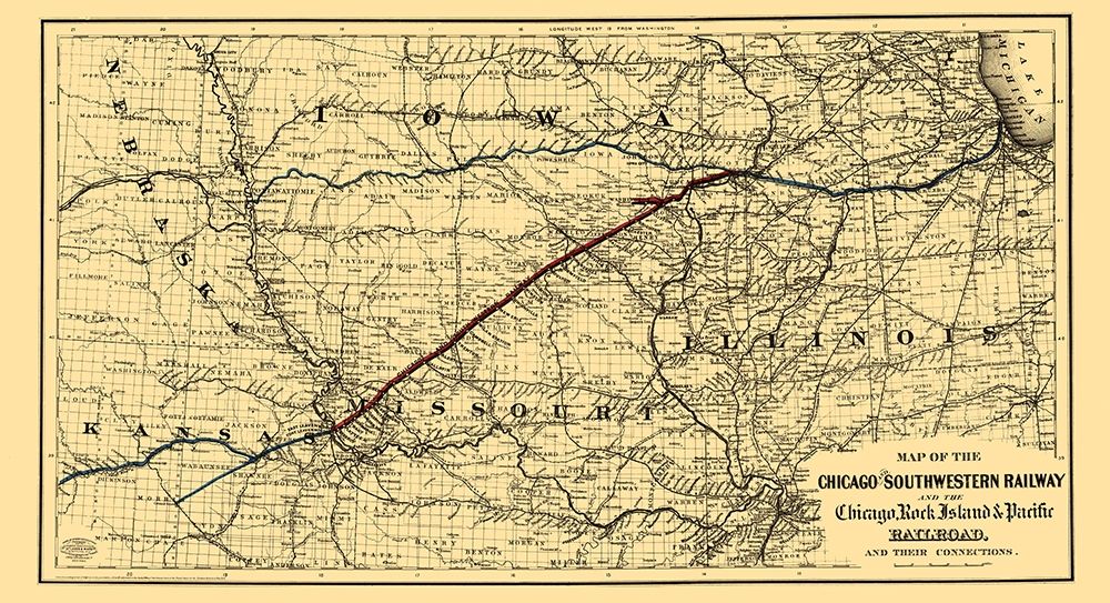 Chicago and Southwestern Railway - Colton 1869