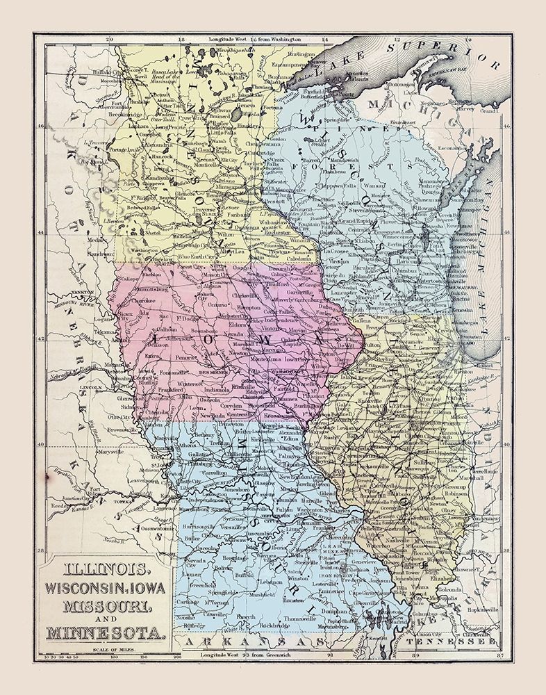 Midwestern United States - Mitchell 1877