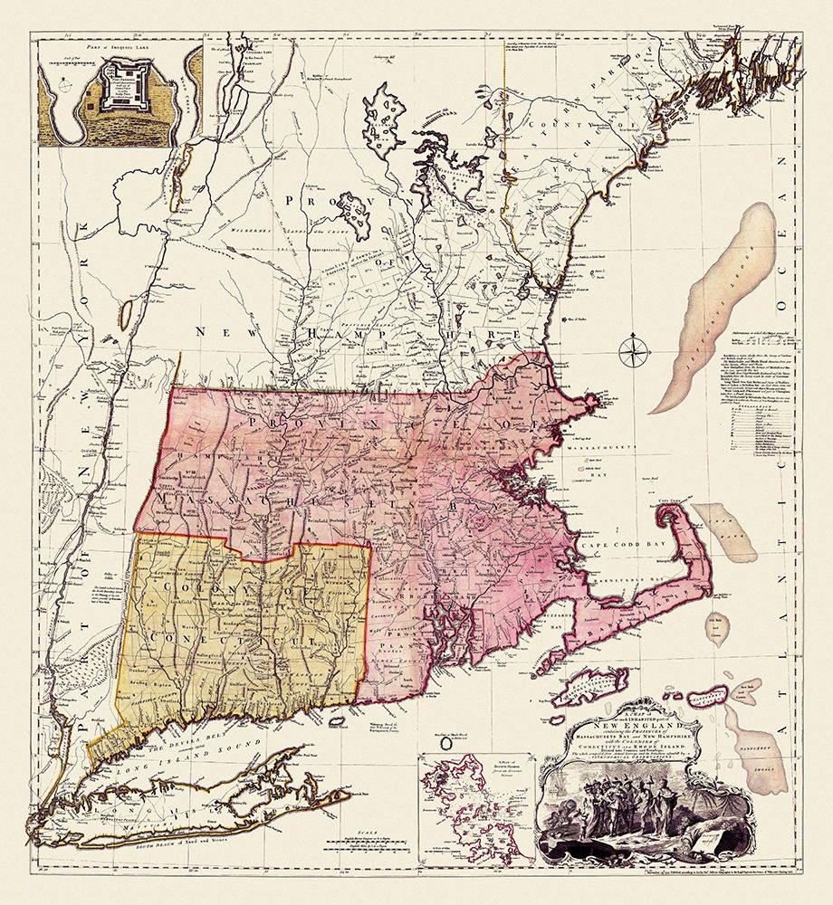 New England, Massachusetts Bay, New Hampshire