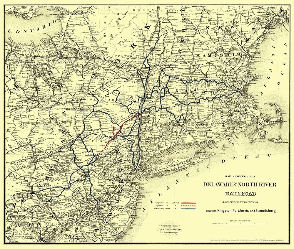 Delaware and North River Railroad - Colton 1890
