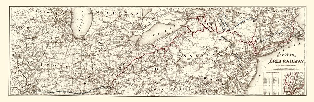 Erie Railway with Connections - Colton 1869